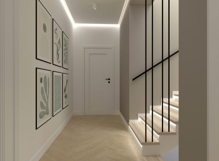 Podwieszany sufit w korytarzu